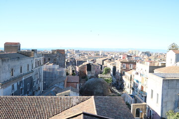 Port city of Catania in Sicily on the Mediterranean Sea, Italy