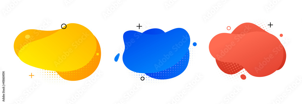 Wall mural blob abstract shape organic banner design element. vector fluid round shape liquid amoeba