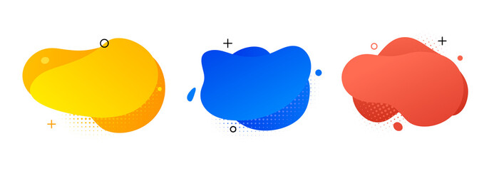 Blob abstract shape organic banner design element. Vector fluid round shape liquid amoeba