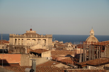 Fototapeta na wymiar Dusk in Catania, Italy Sicily