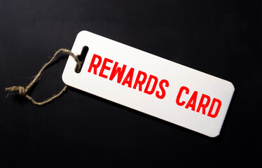 card with text REWARDS CARD