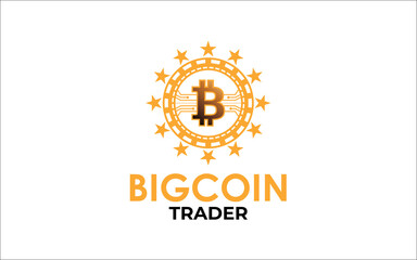 Illustration vector graphic of bitcoin currency icon Logo Design template