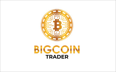 Illustration vector graphic of bitcoin currency icon Logo Design template