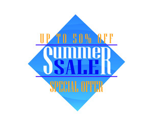 Summer Sale. Summer design. Summer sale, discount label. Summer template poster design for print or web.