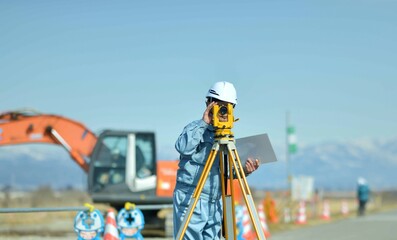 工事測量の建設技師
