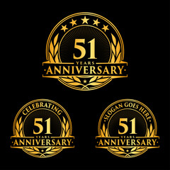 51 years anniversary collection logotype. Vector and illustration.