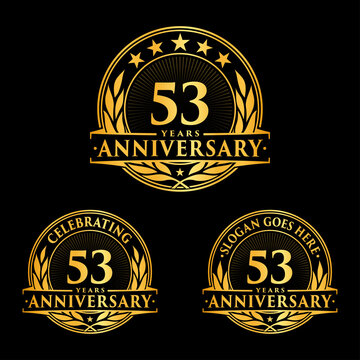 53 years anniversary collection logotype. Vector and illustration.