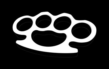 brass knuckles white on black background
