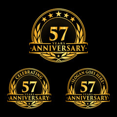 57 years anniversary collection logotype. Vector and illustration.