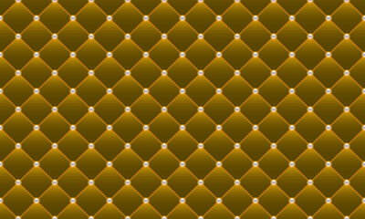 Luxury gold background with golden chains and pearl beads. Vector illustration. Upholstery background. Seamless pattern.