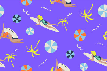 Summer tropical dress pattern vector illustration. Beach pattern