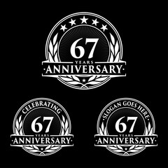 67 years anniversary collection logotype. Vector and illustration.