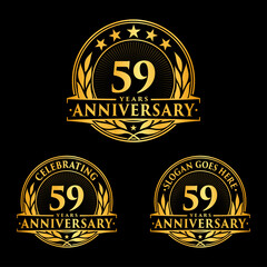 59 years anniversary collection logotype. Vector and illustration.