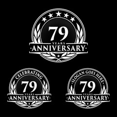 79 years anniversary collection logotype. Vector and illustration.