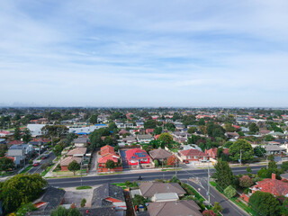 Obraz premium Panoramic aerial view of Suburban Melbourne Victoria Australia