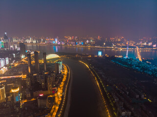 Fototapeta premium Wuhan city skyline scenery in Wuahn, Hubei, China