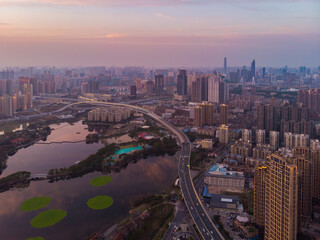 Wuhan city skyline scenery in Wuahn, Hubei, China