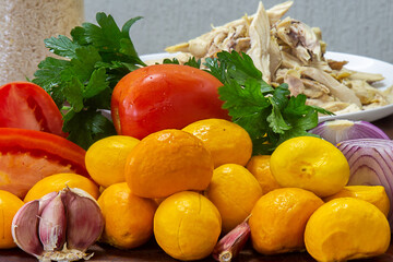 Delicious pequi fruits Caryocar brasiliense, Exotic and much appreciated fruit with a strong smell and flavor used for typical Brazilian savory recipes. It has dangerous spines inside its core.