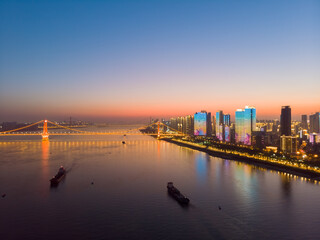 Fototapeta premium Wuhan city skyline scenery in Wuahn, Hubei, China