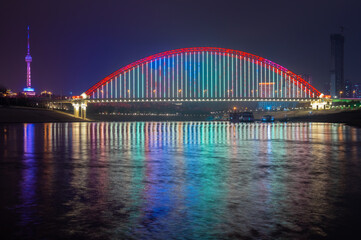 Wuhan city skyline scenery in Wuahn, Hubei, China