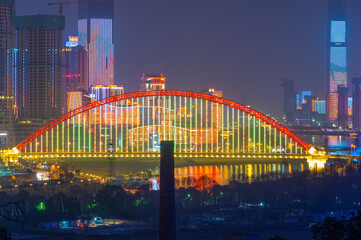 Wuhan city skyline scenery in Wuahn, Hubei, China