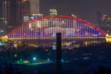 Wuhan city skyline scenery in Wuahn, Hubei, China