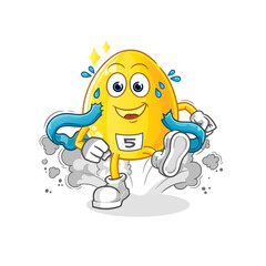 Golden egg runner character. cartoon mascot vector