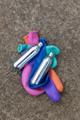 Nitrous oxide metal bulbs or laughing gas recreational drug use
