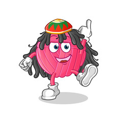 yarn ball reggae boy cartoon. cartoon mascot vector