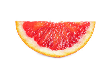 Cut ripe red orange isolated on white