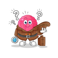 yarn ball detective vector. cartoon character