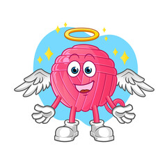 yarn ball angel with wings vector. cartoon character
