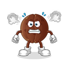 coffee bean very angry mascot. cartoon vector
