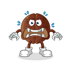 coffee bean monster vector. cartoon character