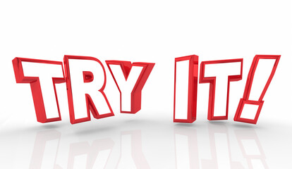 Try It Red Round Button Suggestion Recommended Trial Period 3d Illustration