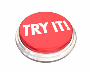 Try It Red Round Button Suggestion Recommended Trial Period 3d Illustration