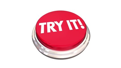 Try It Red Round Button Suggestion Recommended Trial Period 3d Animation