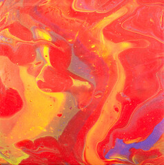 Red Orange Yellow Acrylic Pour Art
