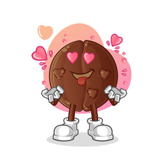 coffee bean fallin love vector. cartoon character