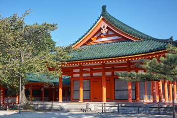 Obraz premium Gaku-den Hall of Heian-jingu Shrine. Kyoto. Japan