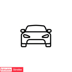 Naklejka na ściany i meble Car front line icon. Simple outline style sign symbol. Auto, view, sport, race, transport concept. Vector illustration isolated on white background. Editable stroke EPS 10.