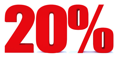 20 Percent off 3d Sign on White Background, Special Offer 20% Discount Tag, Sale Up to 20 Percent Off,big offer, Sale, Special Offer Label, Sticker, Tag, Banner, Advertising, offer Icon