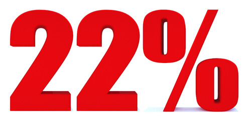 22 Percent off 3d Sign on White Background, Special Offer 22% Discount Tag, Sale Up to 22 Percent Off,big offer, Sale, Special Offer Label, Sticker, Tag, Banner, Advertising, offer Icon