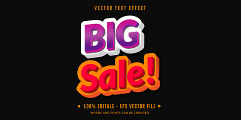 editable text big sale text effect 