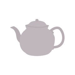 Teapot Fresh brewed teapot. Pour in a cup of tea. Ceramic kettle pattern consisting. Logo icon elements illustration.