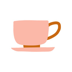 Cup or mug with tea icon illustration element.