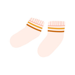 stylish cotton and woolen socks trendy clothing items. Hand drawn vector colored trendy icon elements illustration. Stylish underwear. Fashion accessories. Footwear.