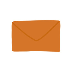 Hand drawn brown old vintage mail envelope