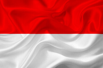 3D Flag of Indonesia on fabric