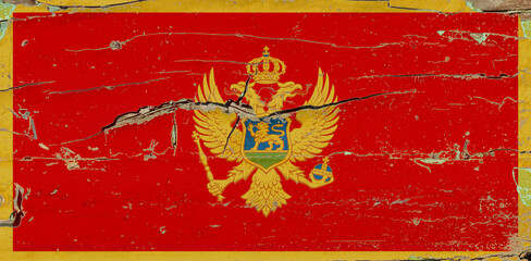 3D Flag of Montenegro on wood